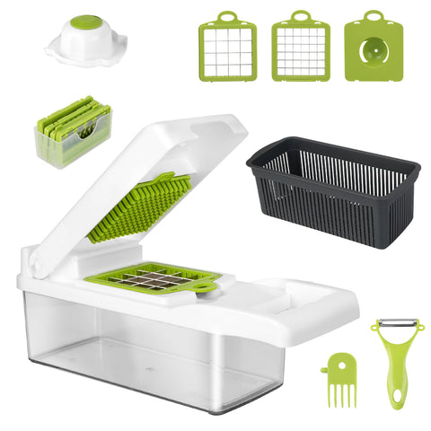 12 In 1 Vegetable Chopper With Container Kitchen Food Slicer