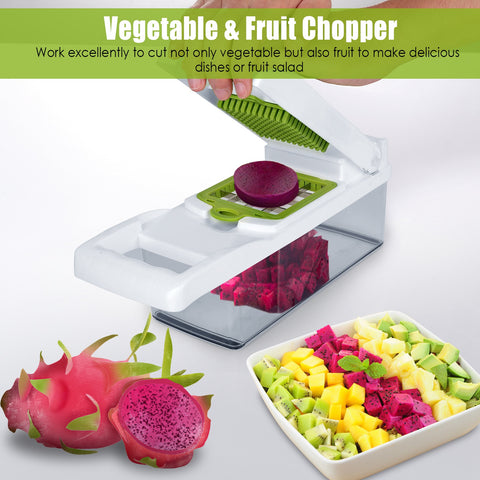 12 In 1 Vegetable Chopper With Container Kitchen Food Slicer