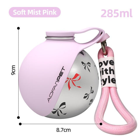 Portable Dog Water Bottle with Stainless Steel Travel Bowl